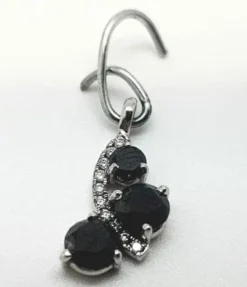 Pendentif en Or blanc Onyx, Diamants
