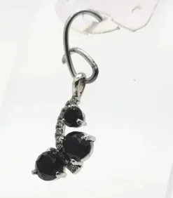 Pendentif en Or blanc Onyx, Diamants