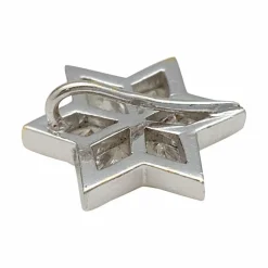 Pendentif en or blanc, étoile diamants.