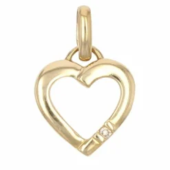 Pendentif en or diamant coeur