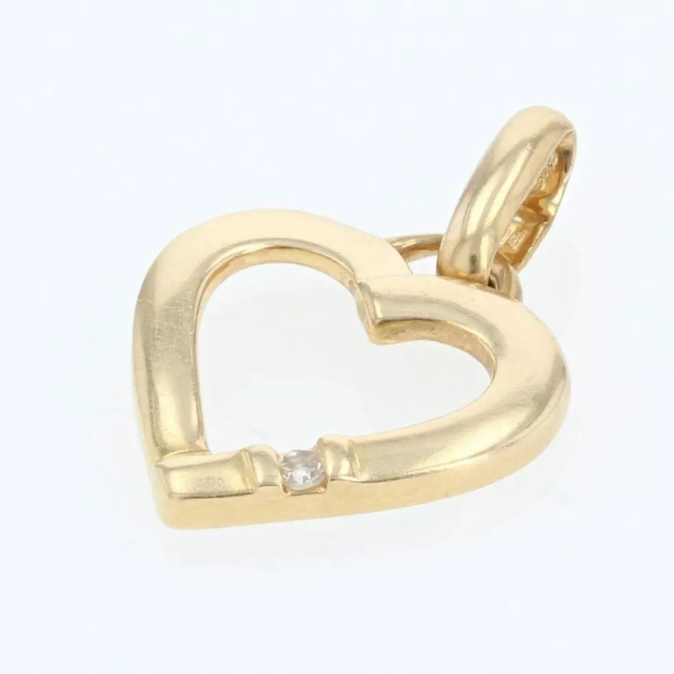 Pendentif en or diamant coeur