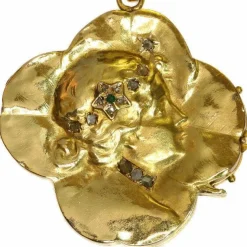 Pendentif en or et émeraude