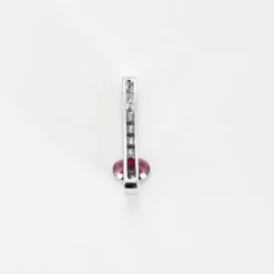 Pendentif en or gris diamants et saphir rose