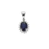 Pendentif en or gris saphir et diamants