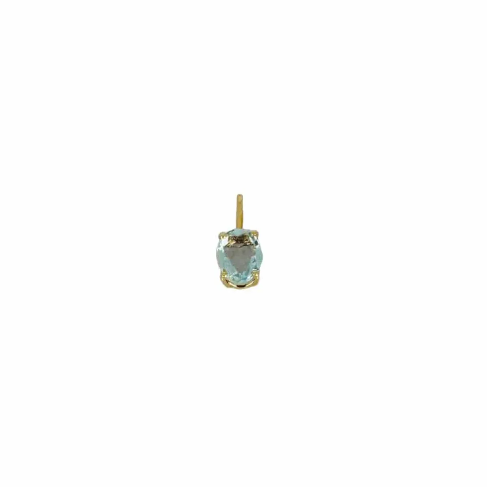 Pendentif en or jaune 18 carats avec aigue-marine ovale facettée