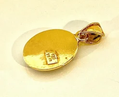 Pendentif en or jaune 18 carats et cabochon lapis lazuli