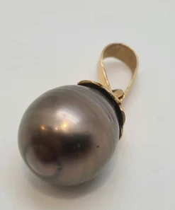Pendentif en Or jaune & perle de culture