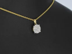 Pendentif en or jaune avec diamant taille brillant