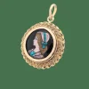 Pendentif en or jaune et émail