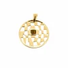 Pendentif en or jaune et quartz oeil de tigre