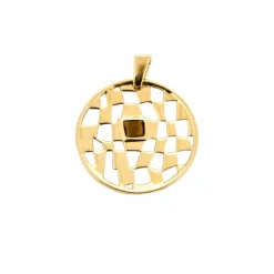 Pendentif en or jaune et quartz oeil de tigre