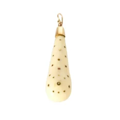 Pendentif en or jaune et os