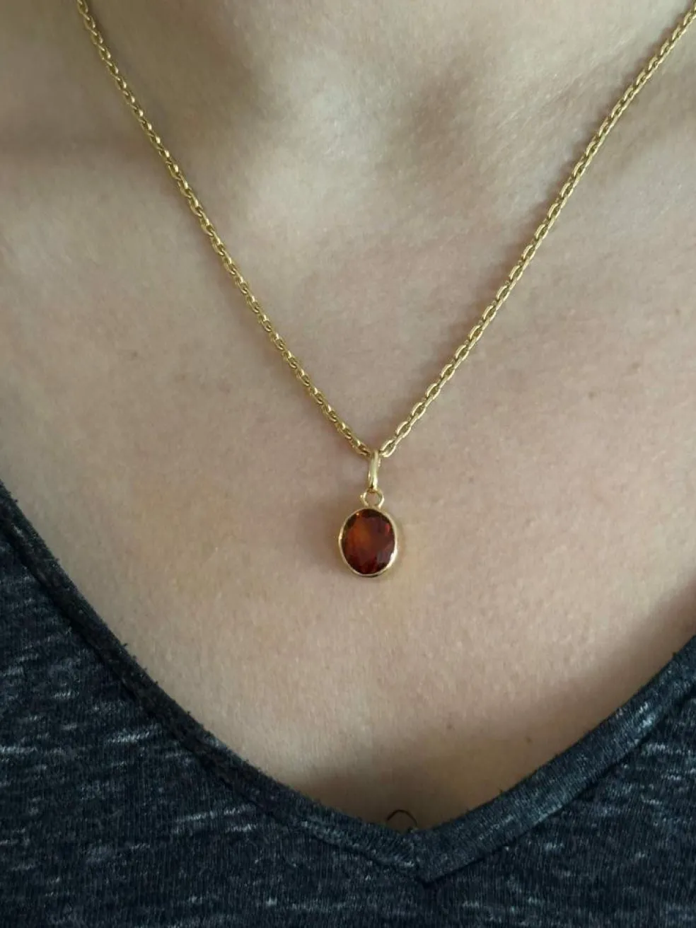 Pendentif en or jaune et citrine
