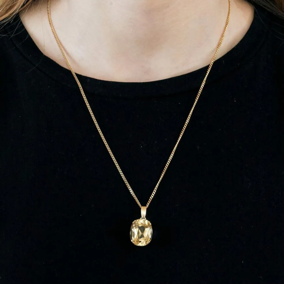 Pendentif en or jaune et citrine