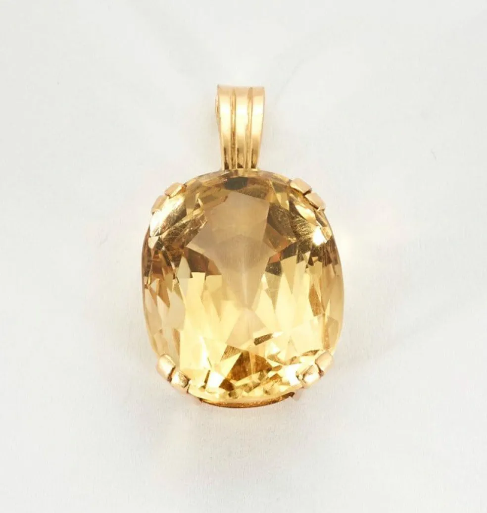 Pendentif en or jaune et citrine
