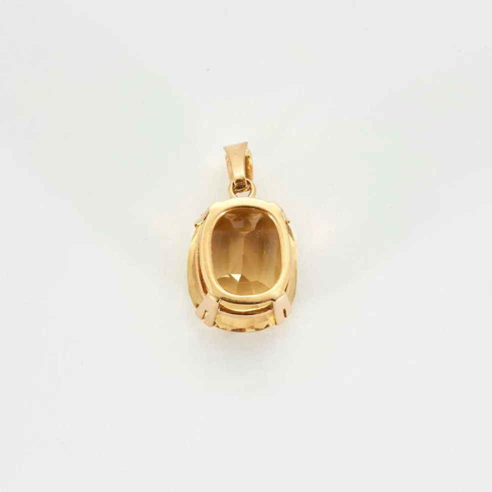 Pendentif en or jaune et citrine