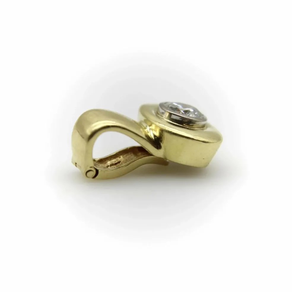 Pendentif en or jaune et diamant de 1 carat des années 1980