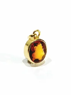 Pendentif en or jaune et citrine