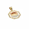 Pendentif en or jaune forme octogonale