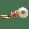 Pendentif en or jaune, perle et rubis