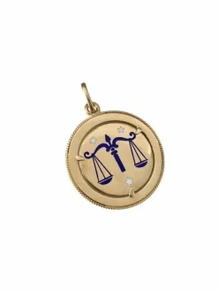 Pendentif en or jaune signe du Zodiac de la balance