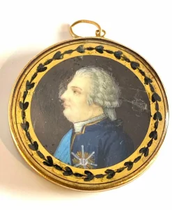 Pendentif en or miniature portrait de LOUIS XVI