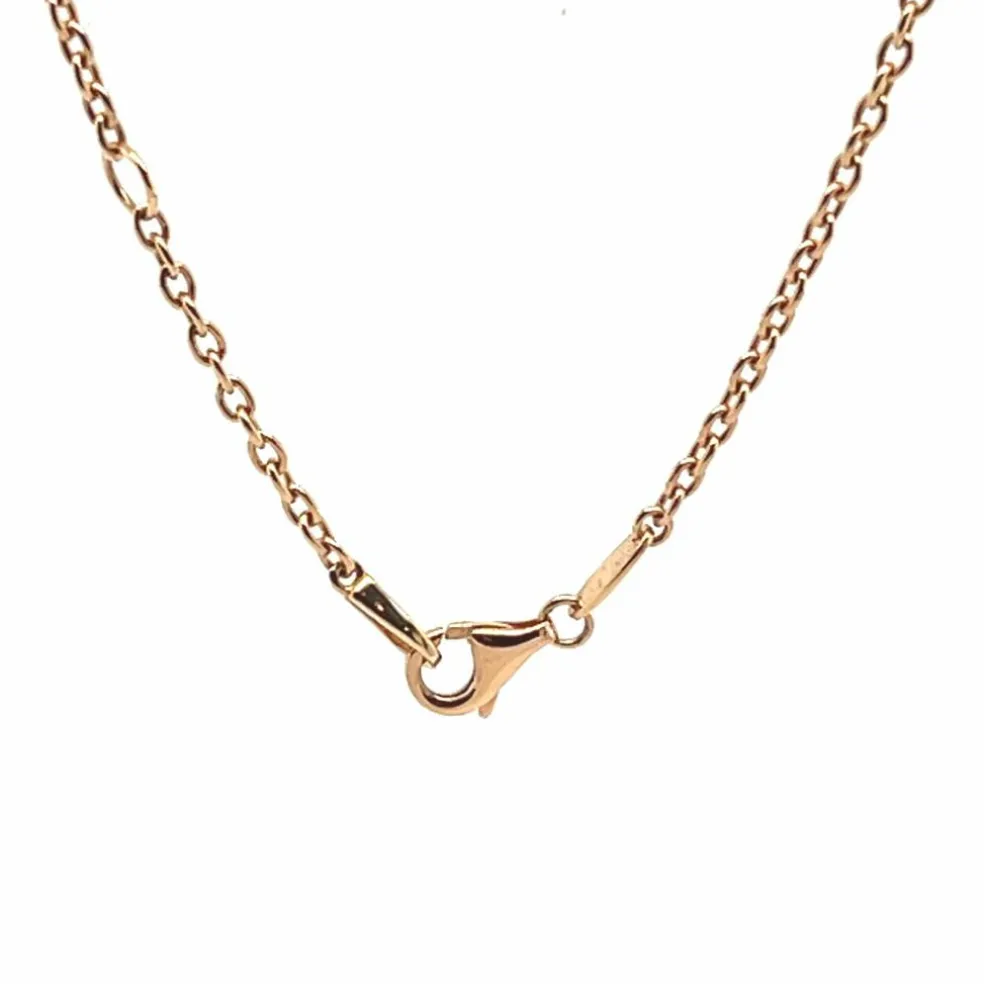 Pendentif en or rose 18 carats avec émeraude cabochon et diamants