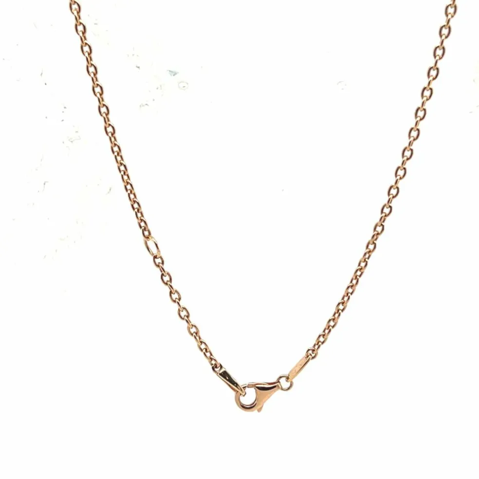 Pendentif en or rose 18 carats avec émeraude cabochon et diamants