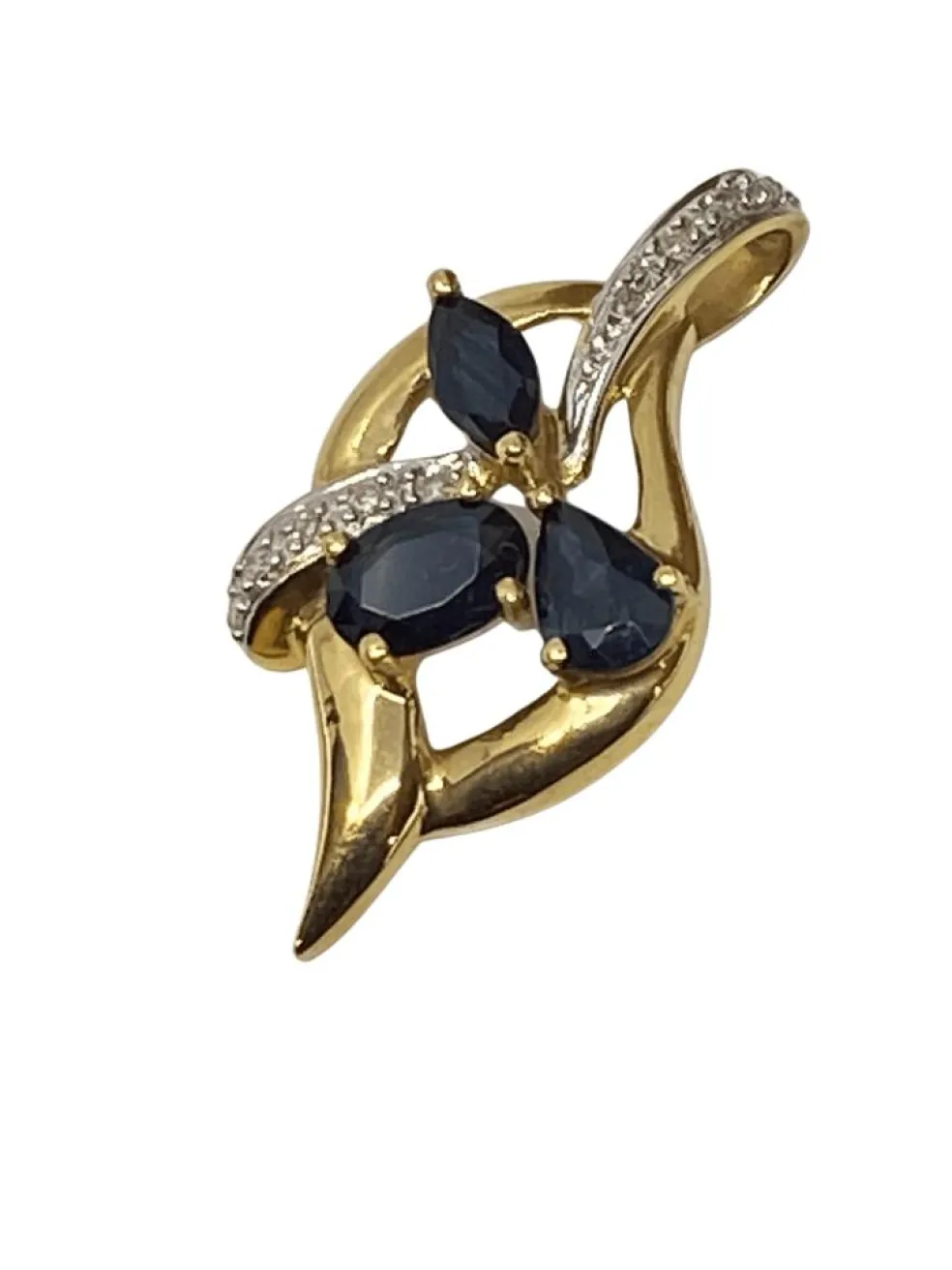 Pendentif en or, saphirs, diamants
