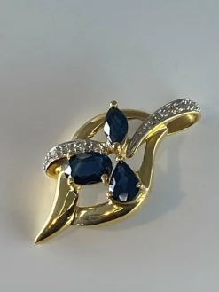 Pendentif en or, saphirs, diamants