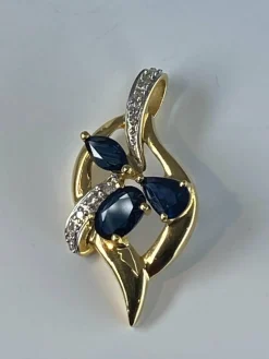 Pendentif en or, saphirs, diamants
