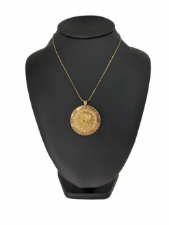 Pendentif et broche en or jaune avec pièce de dix dollars