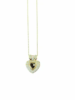 Pendentif et chaîne or jaune diamants