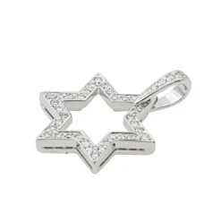 Pendentif Etoile Or blanc Diamant
