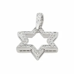 Pendentif Etoile Or blanc Diamant