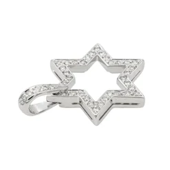 Pendentif Etoile Or blanc Diamant