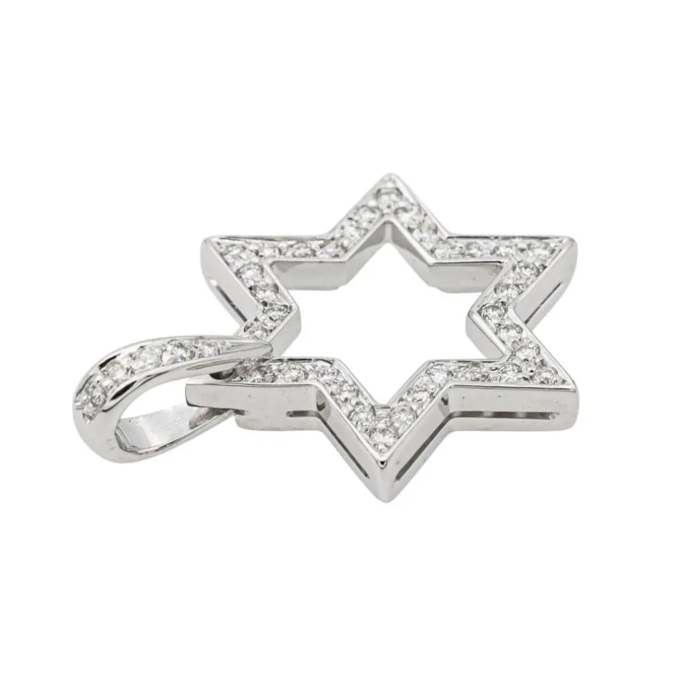Pendentif Etoile Or blanc Diamant