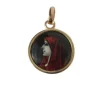 Pendentif Fabiola or émail de Limoges