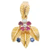 Pendentif Feuille Or jaune Diamant