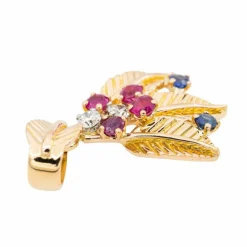 Pendentif Feuille Or jaune Diamant
