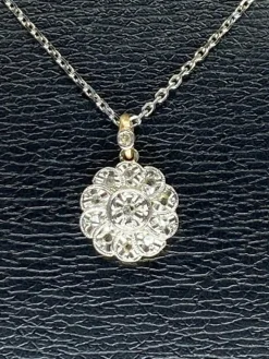 Pendentif fleur en diamants