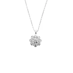 Pendentif Fleur en or gris et diamants