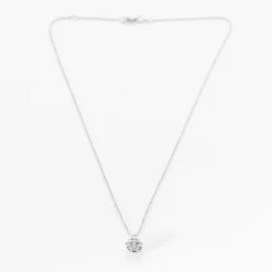 Pendentif Fleur en or gris et diamants