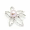 Pendentif fleur Or blanc Perle