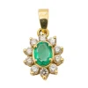 Pendentif Fleur Or jaune Emeraude