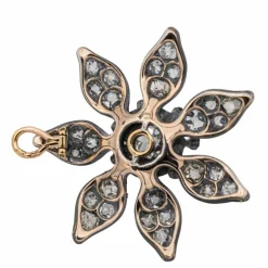 Pendentif Fleur Or jaune Diamant