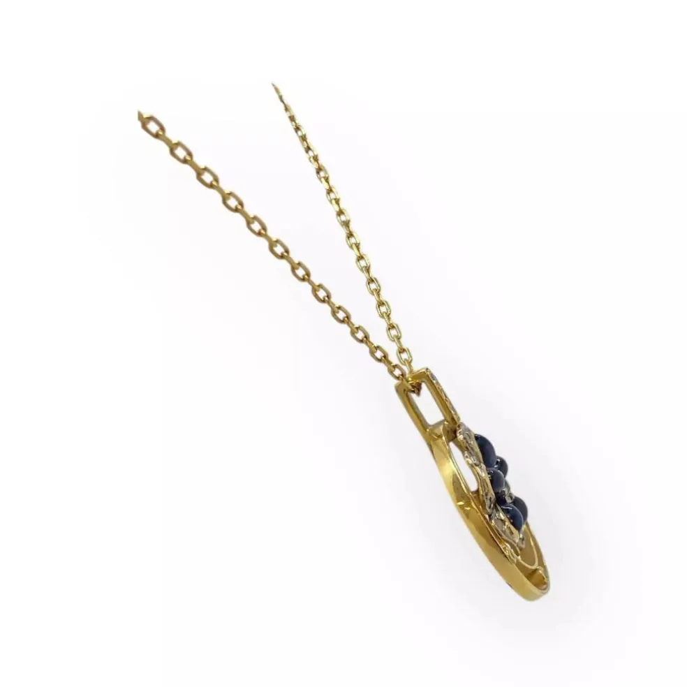 Pendentif fleur saphir et diamants