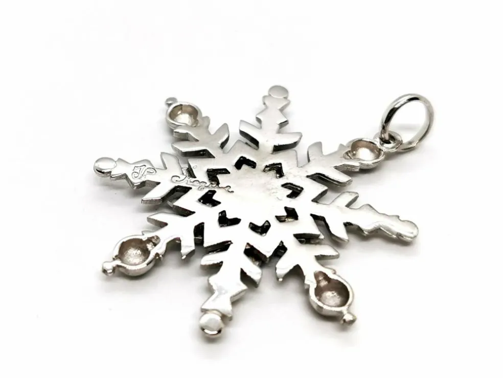 Pendentif Flocon Or blanc Diamant