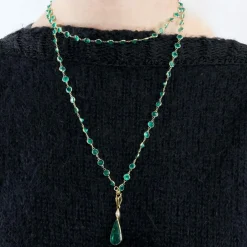 Pendentif goutte émeraude