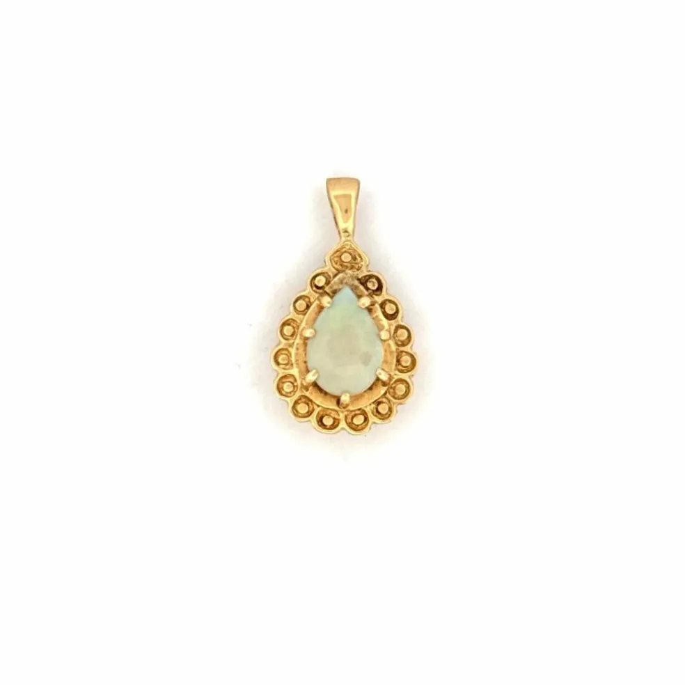 Pendentif Goutte or jaune opale